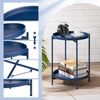 Beistelltisch Rund Metall 2 Ebenen Snacktisch Dunkelblau Bild 4