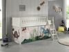 Kinderbett Karyl 208x114x135 Massivholz Weiß Textilset Dino Bild 2