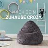 Lumaland 'Luxury Fluffy' Sitzsack, Webplüsch, Grau, 60 x 45 cm, 120 l Bild 3