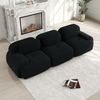 3-Sitzer Sofa 298×103×75 cm aus Cordstoff rahmenlos modular, schwarz Bild 3
