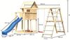 Karibu Stelzenhaus Frieda mit Doppelschaukelanbau mit Klettergerüst Mit blauer Rutsche Bild 3
