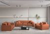 Sofa Designersofa CELES PREMIUM 3-Sitzer in Stoff Ascot Bukla Terracotta Bild 2