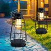 3er Set LED Solarleuchte, maritim, Metall, altsilber, H 27 cm Bild 2