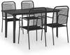 vidaXL 5-tlg. Garten-Essgruppe Schwarz Glas und Stahl 3060209 Bild 2