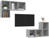 vidaXL TV-Wandschränke 4 Stk. Betongrau Spanplatte [3079839] Bild 3