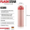 ROTPUNKT Isolierflasche FLASKSTAR TUBULAR Edelstahl 500 ml mit Flip-Deckel, 6 Stunden Heisshaltung, BPA-frei, Flip-Deckel, Auslaufsicher Bild 2