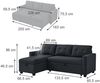Sofa L Form Campina Anthrazit 226 x 163 cm mit Schlaffunktion Vitalispa Bild 3
