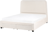 Bett mit Schubladen Bouclé SARDENT 160 x 200 cm Cremeweiß Bild 5