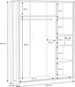 Forte 'CLIF' Kleiderschrank old wood vintage Beton dunkelgrau 156 cm Bild 5