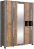 Forte 'CLIF' Kleiderschrank old wood vintage Beton dunkelgrau 156 cm Bild 2