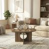 moebel17 Couchtisch moebel17 Couchtisch rund 75 cm Travertin-Optik Beige Wohnzimmertisch (Einzelmöbel, 1-St, Besteht aus 1 Couchtisch), Pflegeleichte Oberfläche, Granitoptik Bild 2