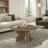 moebel17 Couchtisch moebel17 Couchtisch rund 75 cm Travertin-Optik Beige Wohnzimmertisch (Einzelmöbel, 1-St, Besteht aus 1 Couchtisch), Pflegeleichte Oberfläche, Granitoptik Bild 4