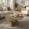 moebel17 Couchtisch moebel17 Couchtisch rund 75 cm Travertin-Optik Beige Wohnzimmertisch (Einzelmöbel, 1-St, Besteht aus 1 Couchtisch), Pflegeleichte Oberfläche, Granitoptik Bild 3