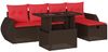 vidaXL 6-teiliges Gartensofa-Set mit Kissen, braun, Polyrattan 3275134 Bild 2