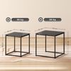 Beistelltisch-Set 2-teilig, B 50/42 x T 50/42 x H 52/42 cm, stapelbar, Stahl mit Glasplatte, Schwarz Bild 4