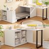 Flieks 2-in-1 Schreibtisch mit Klappbett 188x90 cm – Multifunktionaler Raumsparer mit 4 cm dicke Matratze, Rollen & Stauraum, weiß Bild 2