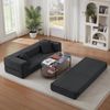 LVHOM Schlafsofa 2 Sitzer mit Seitentaschen, Bodensofa mit schlaffunktion, Klappsofa aus Cord, kein Aufbau erforderlich, Dunkelgrau Bild 4