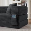 LVHOM Schlafsofa 2 Sitzer mit Seitentaschen, Bodensofa mit schlaffunktion, Klappsofa aus Cord, kein Aufbau erforderlich, Dunkelgrau Bild 5