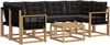 vidaXL Outdoor-Sofagarnitur mit Kissen 7 pcs Weiß und Schwarz 3389266 Bild 2