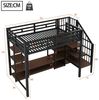Flieks Hochbett Kinderbett 90x200 cm mit TV-Ständer, Steckdose und Stauraumtreppe Bild 3