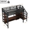 Flieks Hochbett Kinderbett 90x200 cm mit TV-Ständer, Steckdose und Stauraumtreppe Bild 4