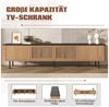 BlingBin Lowboard Moderner TV-Schrank, TV-Ständer, TV-Paneel, Fernsehschrank (1er Set, 1 St, Gesamtabmessungen: 190 x 35 x 45 cm, Gewichtskapazität: 60KG), Fernsehtisch mit 4 Türen Für Wohnzimmer, Eichenholzfarbe Bild 3