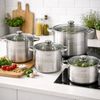 HOOZ Kochtopf Universalkochtopf Einkochtopf Ø 28 cm großer Topf für alle Herdarten, Edelstahl (Einzelkochtopf, 2-tlg, 13,5 L – inkl. Glasdeckel, induktionsgeeignet), Großvolumiger Topf – ideal für Familie, Vorrat & Feiern & große Mengen Bild 3