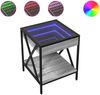 vidaXL Couchtisch mit Infinity-LED Grau Sonoma 40x40x49 cm 847695 Bild 2