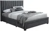 Vente-unique - LIAKO Bett Stoff Grau - B 217 cm x H 124 cm x L 185 cm Bild 3