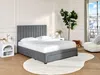 Vente-unique - LIAKO Bett Stoff Grau - B 217 cm x H 124 cm x L 185 cm Bild 2