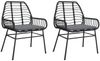 vidaXL Gartenstühle 2 Stk. mit Kissen Schwarz Poly Rattan 369093 Bild 2