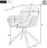 Esszimmerstuhl drehbar H 80 x T 60 x B 60 cm aus Sherpa in Weiß mit Armlehnen,6er-Set Bild 4