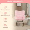 Schaukelsessel mit Tufting-Lehne Berbervlies Bezug 120 kg Tragkraft,Gemütlicher Relaxsessel,Rosa Bild 4