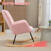 Schaukelsessel mit Tufting-Lehne Berbervlies Bezug 120 kg Tragkraft,Gemütlicher Relaxsessel,Rosa Bild 2