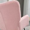 Schaukelsessel mit Tufting-Lehne Berbervlies Bezug 120 kg Tragkraft,Gemütlicher Relaxsessel,Rosa Bild 5