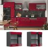 Küchenglasschrank R-Line Rot Hochglanz 60 cm Vicco Bild 2