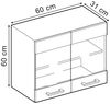 Küchenglasschrank R-Line Rot Hochglanz 60 cm Vicco Bild 3