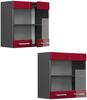 Küchenglasschrank R-Line Rot Hochglanz 60 cm Vicco Bild 5