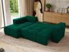 Ecksofa mit Schlaffunktion und Bettkasten, L-form Couch, lose Kissen, Polstersofa - MONIVA - Dunkelgrün Velours - linke Seite Bild 3