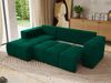 Ecksofa mit Schlaffunktion und Bettkasten, L-form Couch, lose Kissen, Polstersofa - MONIVA - Dunkelgrün Velours - linke Seite Bild 4