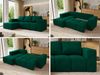 Ecksofa mit Schlaffunktion und Bettkasten, L-form Couch, lose Kissen, Polstersofa - MONIVA - Dunkelgrün Velours - linke Seite Bild 2