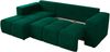 Ecksofa mit Schlaffunktion und Bettkasten, L-form Couch, lose Kissen, Polstersofa - MONIVA - Dunkelgrün Velours - linke Seite Bild 5
