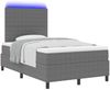 vidaXL LED Boxspringbett Hellgrau und Weiß 120 x 200 cm Cordstoff 3337639 Bild 3