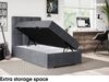 MEBLINI Boxspringbett KAI 80x200 cm mit Bettkasten - H4/Dunkelgrau Samt Gepolstert Einzelbett mit Topper & Taschenfederkern-Matratze - 80x200 Links Bild 5