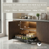Home Nature Wohnkonzept Teleskopschublade für Küchenschrank, 2er Set, Ausziehschublade mit Klebehalterung ohne Bohren, 52 x 42 x 7,5 cm, ausziehbarer Organizer aus Karbonstahl, Vielseitig für Küche und Bad, Schwarz Bild 2