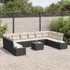 vidaXL Gartensofa-set mit Kissen 11 pcs Schwarz Poly-Rattan 3347247 Bild 3