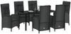 vidaXL Garten Essgruppe mit Kissen 7 pcs Schwarz Poly-Rattan 3380117 Bild 3