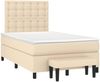 vidaXL Boxspringbett mit Matratze Creme 120x200 cm Stoff, Härtegrad: H2 [3136906] Bild 3