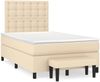 vidaXL Boxspringbett mit Matratze Creme 120x200 cm Stoff, Härtegrad: H2 [3136906] Bild 2