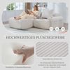 Flieks Modulares Cordsofa für 2 Personen, 1 Hocker & 2 Rückenkissen, inkl. Getränkehalter & Seitentasche, frei kombinierbar, Beige Bild 5